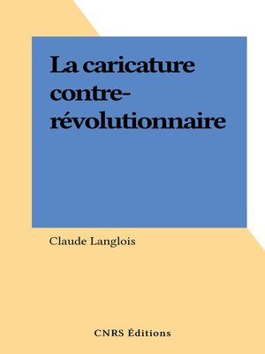 cover image of La caricature contre-révolutionnaire